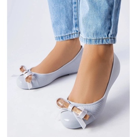 D/GMR Szare balerinki zdobione kokardką Harlingen 1