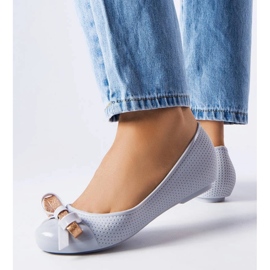 D/GMR Szare balerinki zdobione kokardką Harlingen 2