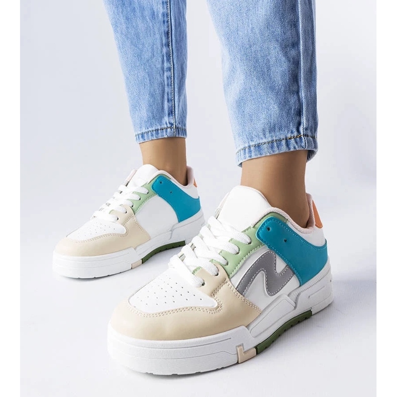 D/GMR Beżowo-niebieskie buty na platformie Harter beżowy 1