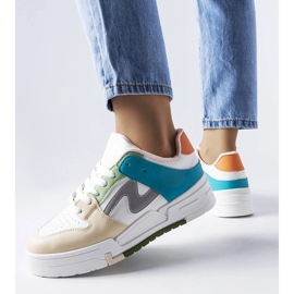 D/GMR Beżowo-niebieskie buty na platformie Harter beżowy 2