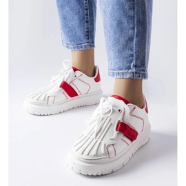 D/GMR Biało-czerwone sneakersy na platformie Binet 1