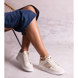 D/GMR Beżowe sneakersy zdobione cyrkoniami Xarles 2