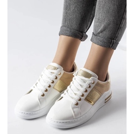 D/GMR Białe sneakersy z beżowymi wstawkami Deans 1