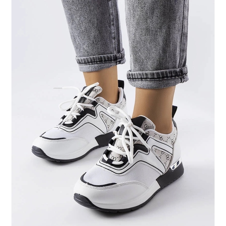 D/GMR Białe sneakersy ze złotymi elementami Bedord 1