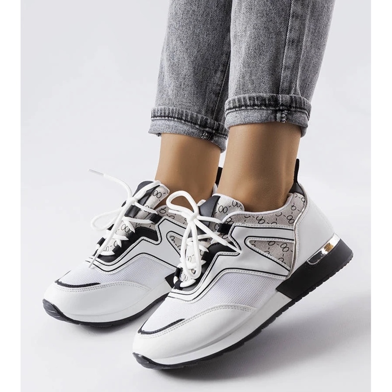 D/GMR Białe sneakersy ze złotymi elementami Bedord 2