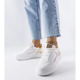 D/GMR Białe sneakersy z beżowymi wstawkami Margarita 2