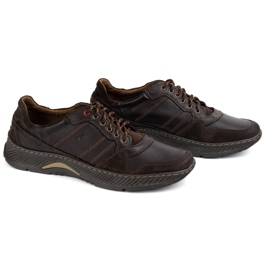 Olivier Buty męskie skórzane sznurowane Sport Style 315GT brąz floter brązowe 2