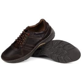 Olivier Buty męskie skórzane sznurowane Sport Style 315GT brąz floter brązowe 3