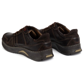 Olivier Buty męskie skórzane sznurowane Sport Style 315GT brąz floter brązowe 4