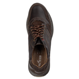 Olivier Buty męskie skórzane sznurowane Sport Style 315GT brąz floter brązowe 7