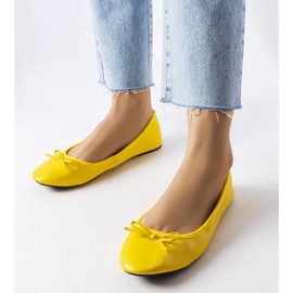 D/GMR Żółte balerinki zdobione kokardką Vaillancour 1