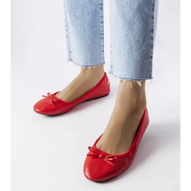 D/GMR Czerwone balerinki z kokardką Vaillancour 1