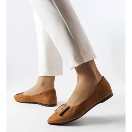 D/GMR Brązowe balerinki zdobione cyrkoniami Fleming 2