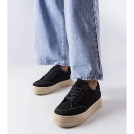 D/GMR Czarne sneakersy na platformie Amathymes 1