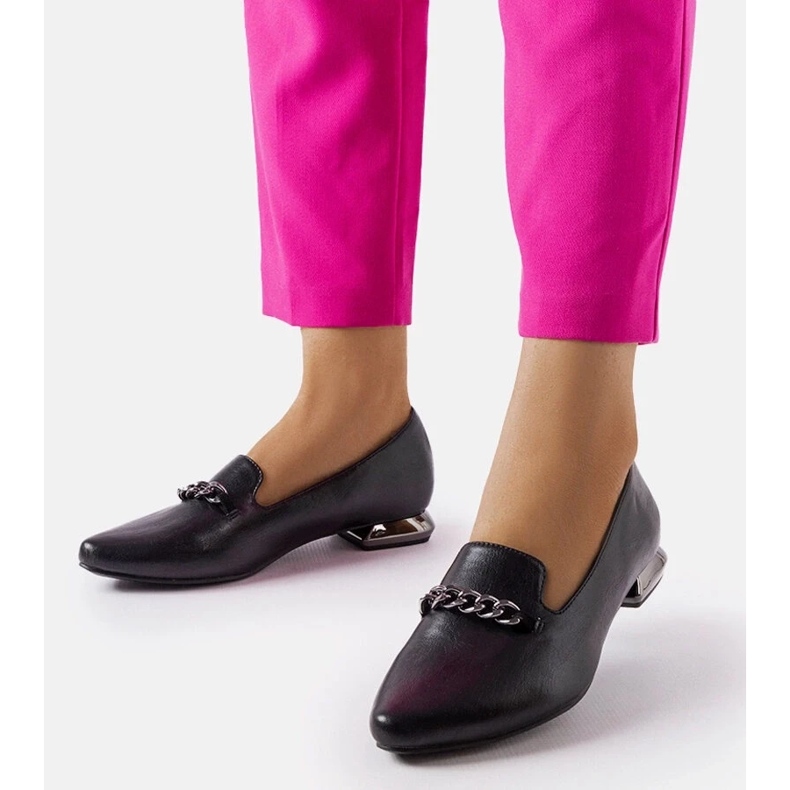 D/GMR Czarne balerinki ze skórzaną wkładką Lovato 2