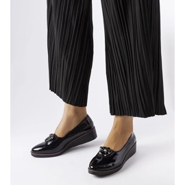 D/GMR Czarne lakierowane balerinki z ozdobą Mellori 2