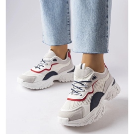 D/GMR Białe sneakersy z widocznym bieżnikiem Rosita 1