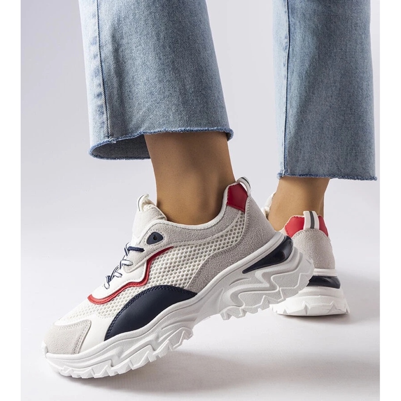 D/GMR Białe sneakersy z widocznym bieżnikiem Rosita 2