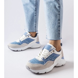 D/GMR Niebiesko-białe buty ze srebrnym zdobieniem Rio szare 1