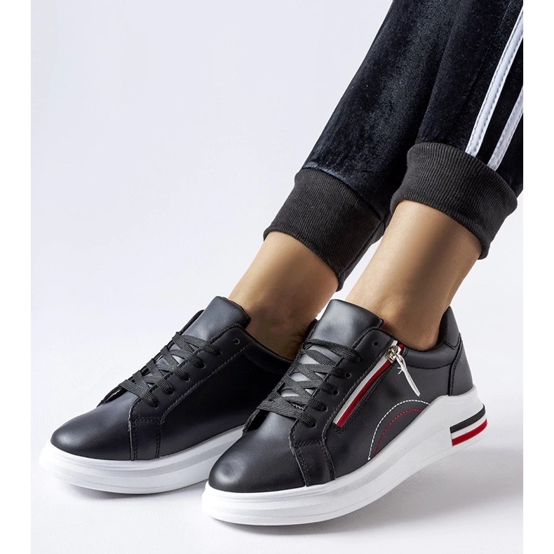 D/GMR Czarne sneakersy na białej podeszwie Anaunia 2