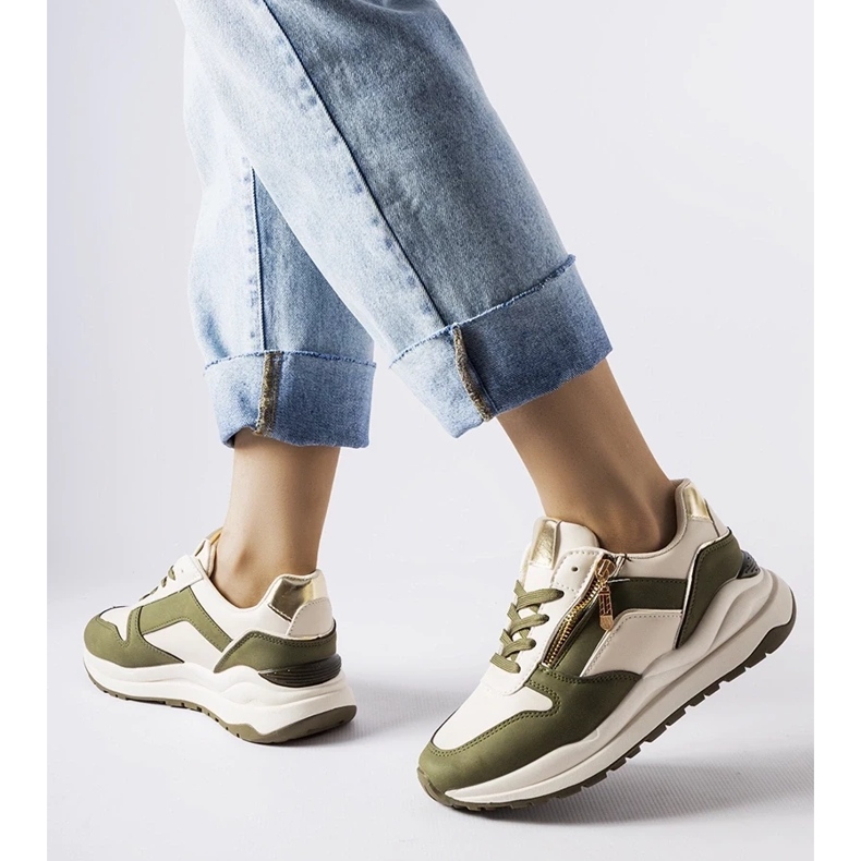 D/GMR Biało-zielone sneakersy Cecchi białe 2