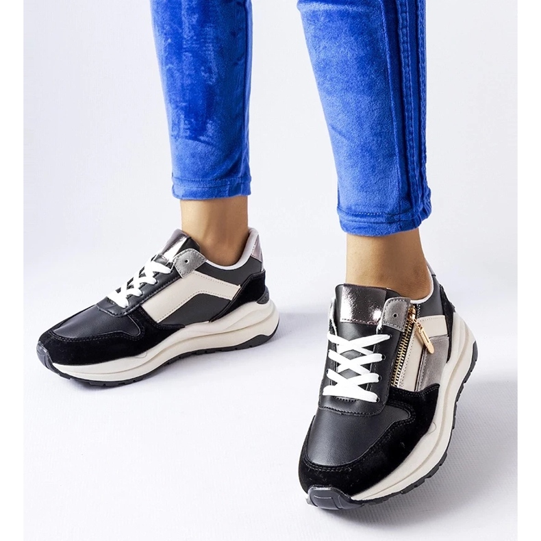 D/GMR Biało-czarne sneakersy Cecchi 1