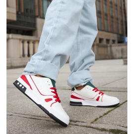 D/GMR Biało-czerwone buty z zielonym językiem Archie białe 1