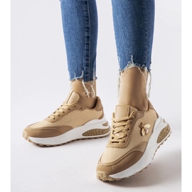 D/GMR Brązowo-białe sneakersy z ozdobna nitką Acciano brązowe 2