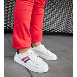 D/GMR Białe skórzane wiązane sneakersy Camilla 2