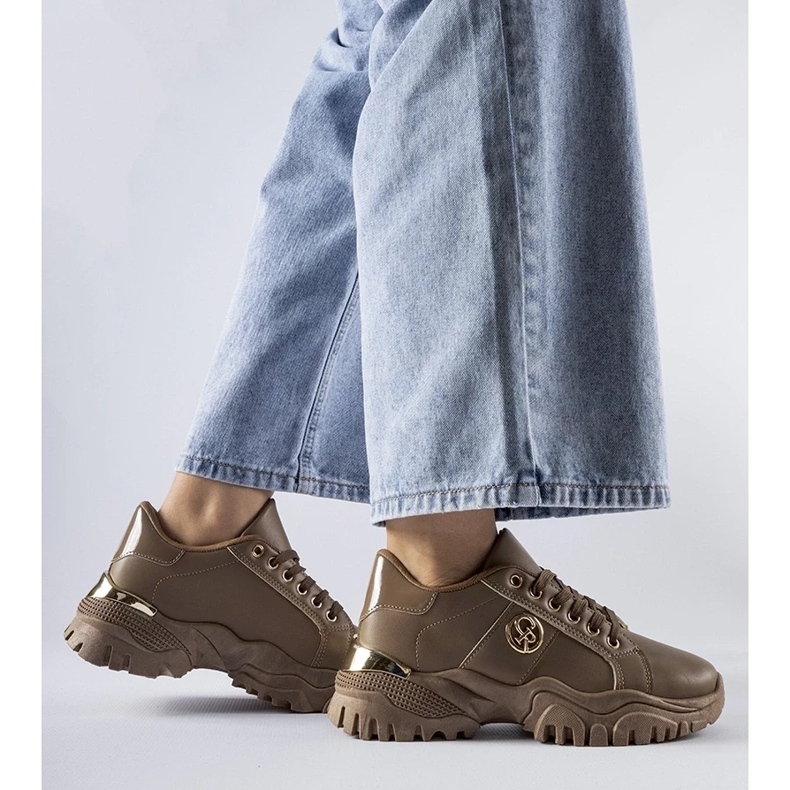 D/GMR Brązowe sneakersy na masywnej podeszwie Arpaia 2