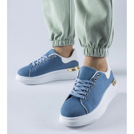 D/GMR Granatowe sneakersy na platformie Scuderlando niebieskie 2