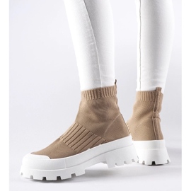 D/GMR Brązowe sneakersy z elastyczną cholewką Varden 1