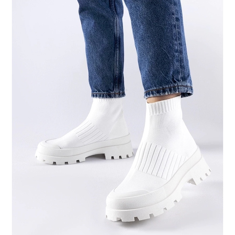 D/GMR Białe sneakersy z elastyczną cholewką Varden 1