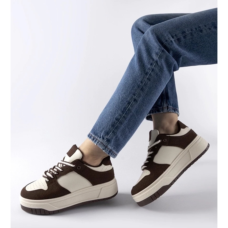 D/GMR Brązowe sneakersy na platformie Crim 2