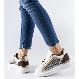 D/GMR Brązowo-beżowe sneakersy z brokatem Briercliff brązowe 2