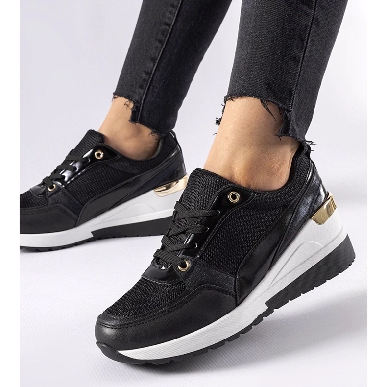 D/GMR Czarne sneakersy na koturnie Gauvin 2