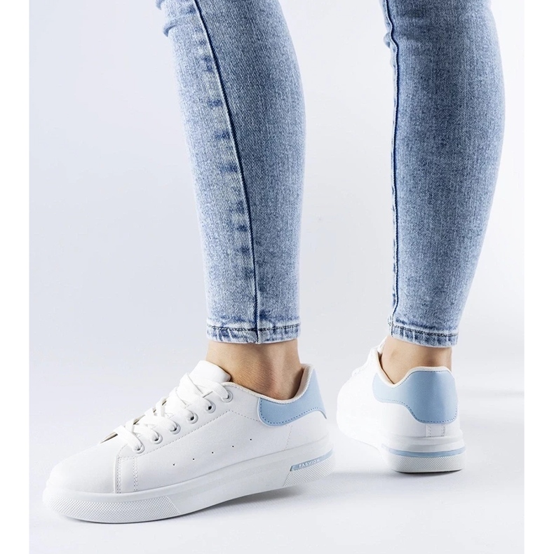 D/GMR Biało-niebieskie sneakersy Leland białe 1