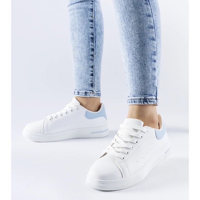 D/GMR Biało-niebieskie sneakersy Leland białe 2