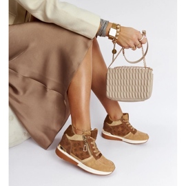 D/GMR Brązowe sneakersy na koturnie Knoxville 1