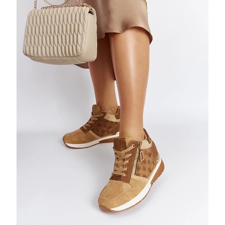 D/GMR Brązowe sneakersy na koturnie Knoxville 2