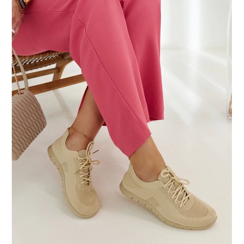 D/GMR Beżowe materiałowe sneakersy Erminio beżowy 2