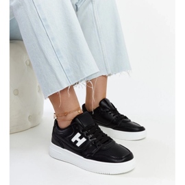 D/GMR Czarne sneakersy na białej platformie Mentha 2