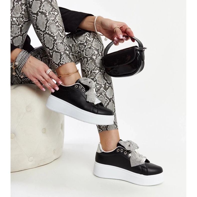 D/GMR Czarne sneakersy na wysokiej platformie Rensje 2