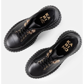 D/GMR Czarne skórzane sneakersy na platformie Karino 2