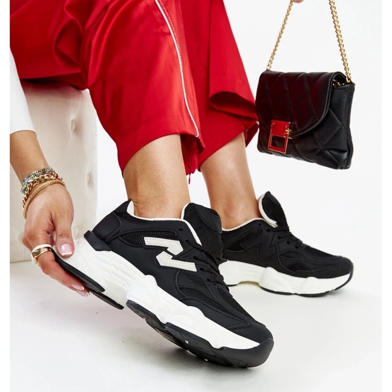 D/GMR Czarne sneakersy na masywnej podeszwie Gergely 2