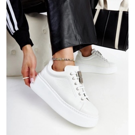 D/GMR Białe skórzane sneakersy Karino 2