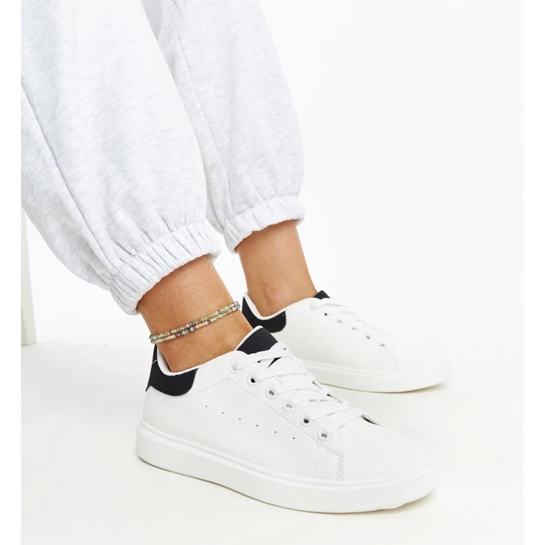 D/GMR Biało-czarne trampki na platformie Ariam białe 1