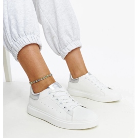 D/GMR Biało-srebrne trampki na platformie Ariam białe 1