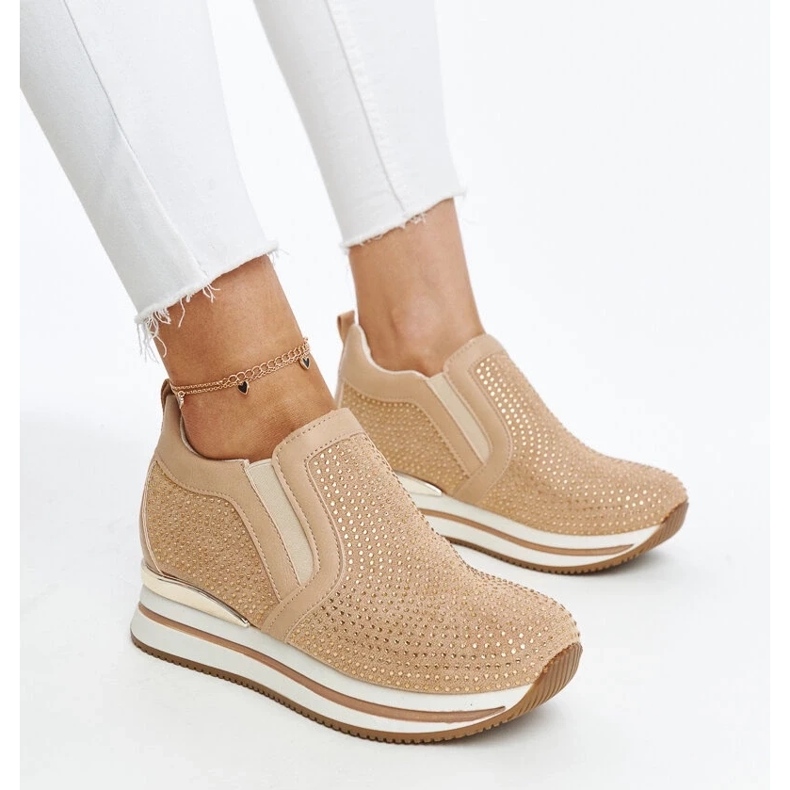 D/GMR Brązowe tenisówki na koturnie Cadelaria 2