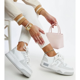 D/GMR Biało-szare sneakersy na grubej podeszwie Galit białe 2